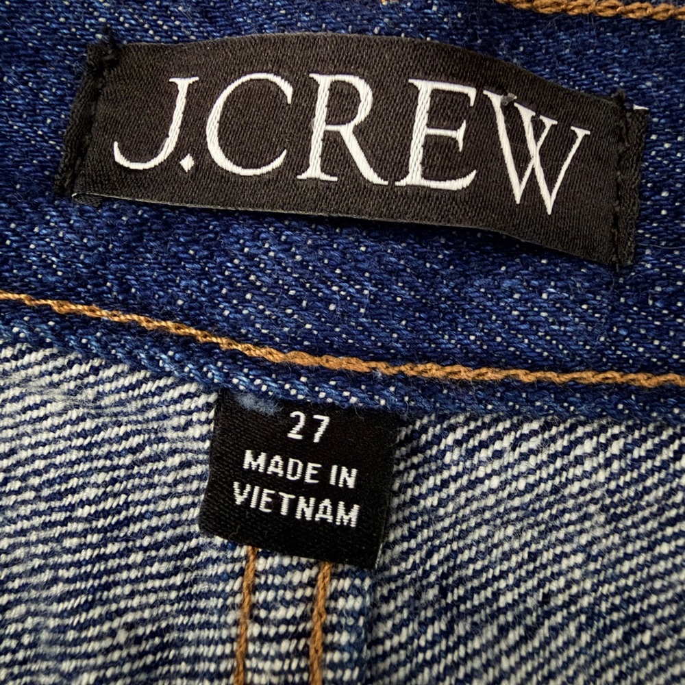 J CREW Blue Denim Midi High-Rise Classic Front Split Skirt Sz 27 (Small) - Picture 2 of 8